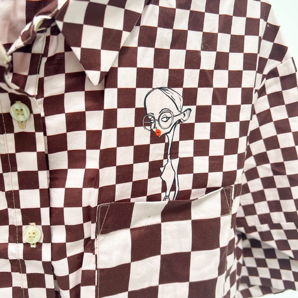 🏁 The Kit Merlot Grid Jean Skirt & Box Shirt 🏁 - Picture 4 of 7